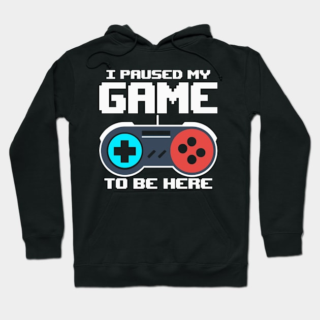 I Paused My Game To Be Here 8 Bit Funny Video Gamer Gaming Hoodie by uglygiftideas